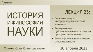 Лекция 25 по истории и философии науки. Принцип дополнительности. Пространство и время (Храмов О.С.)