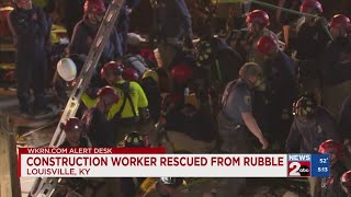 Construction worker rescued from rubble