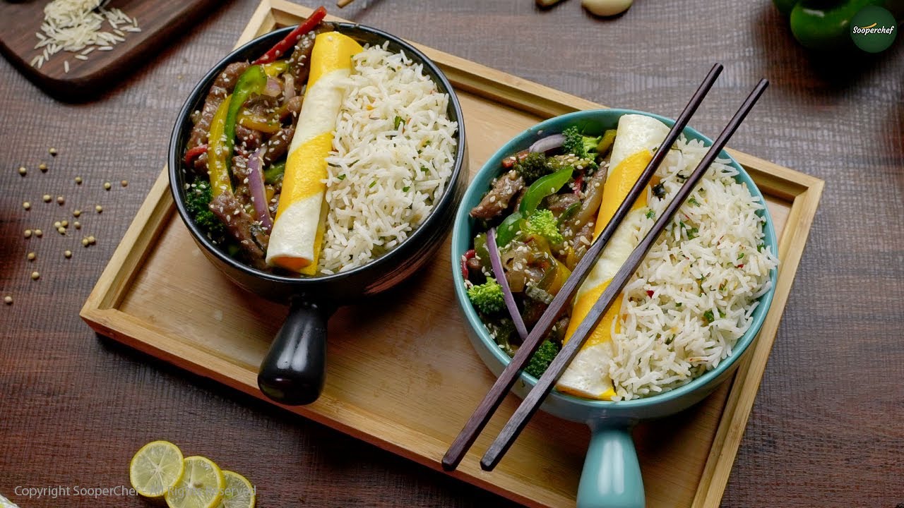 Stir-Fry Beef with Herb Rice Recipe by SooperChef