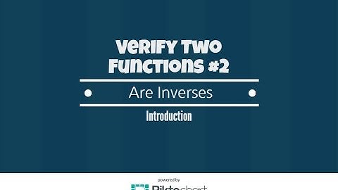 How To Verify That Two Functions Are Inverses Of Each Other #2