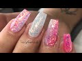 PINK & WHITE NAILS | VERTICAL OMBRÉ | ACRYLIC NAILS