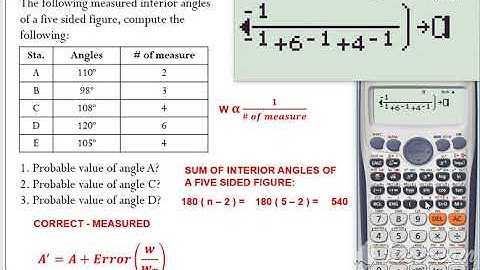 Theory and Practice - Most Probable Value of Angle ( Five Sided Figure )