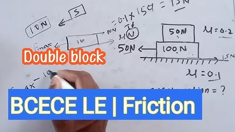Friction 10 | Double Block System| Full Concept with Numerical problem | BCECE LE