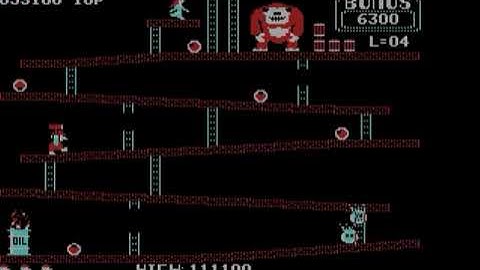 Donkey Kong IBM PC Booter Emulated Gameplay #3 Getting Harder