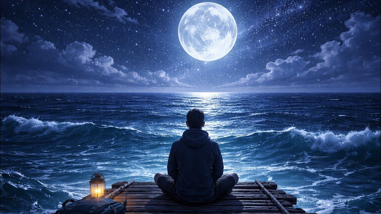 Deep Ocean Night Ambience 🌙 Calm Music with Soft Wave Effects