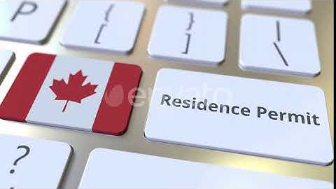 Residence Permit Text and Flag of Canada on the Buttons | Motion Graphics - Envato elements