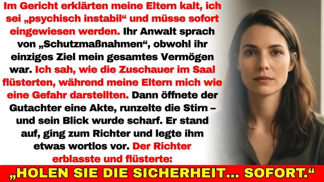 Meine Eltern planten meine Einweisung, um mein Erbe zu übernehmen — bis der Richter in Panik ger