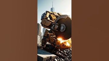 Robot Excavator Destroys Everything with Grinder Arm 😱💪🏻 #excavator #robotics #viral #transformation