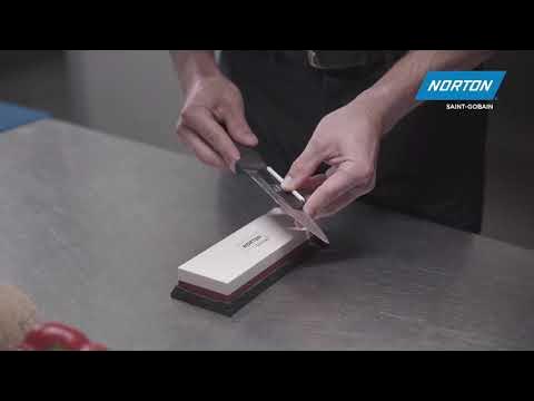How to use the Norton sharpening angle guide while sharpening with a  whetstone 