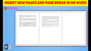 Shortcut key to Insert New Pages and Page Break in MS Word | F HOQUE |