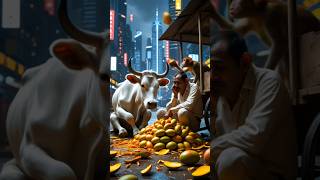 🌟🐄 The Kind Cow &amp; The Greedy Mango Seller 🥭🔥 | Heartwarming Story #shorts #ytshorts #aistory