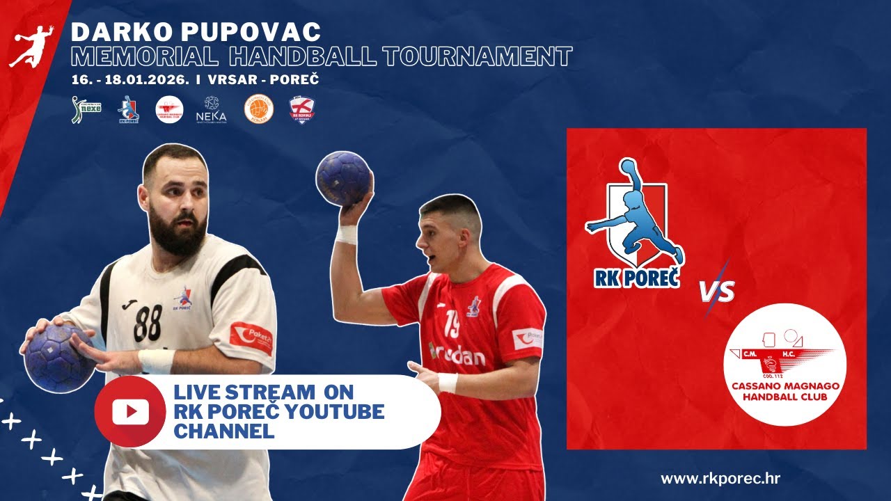 Poreč - Cassano I Memorial handball tournament Darko Pupovac 2026