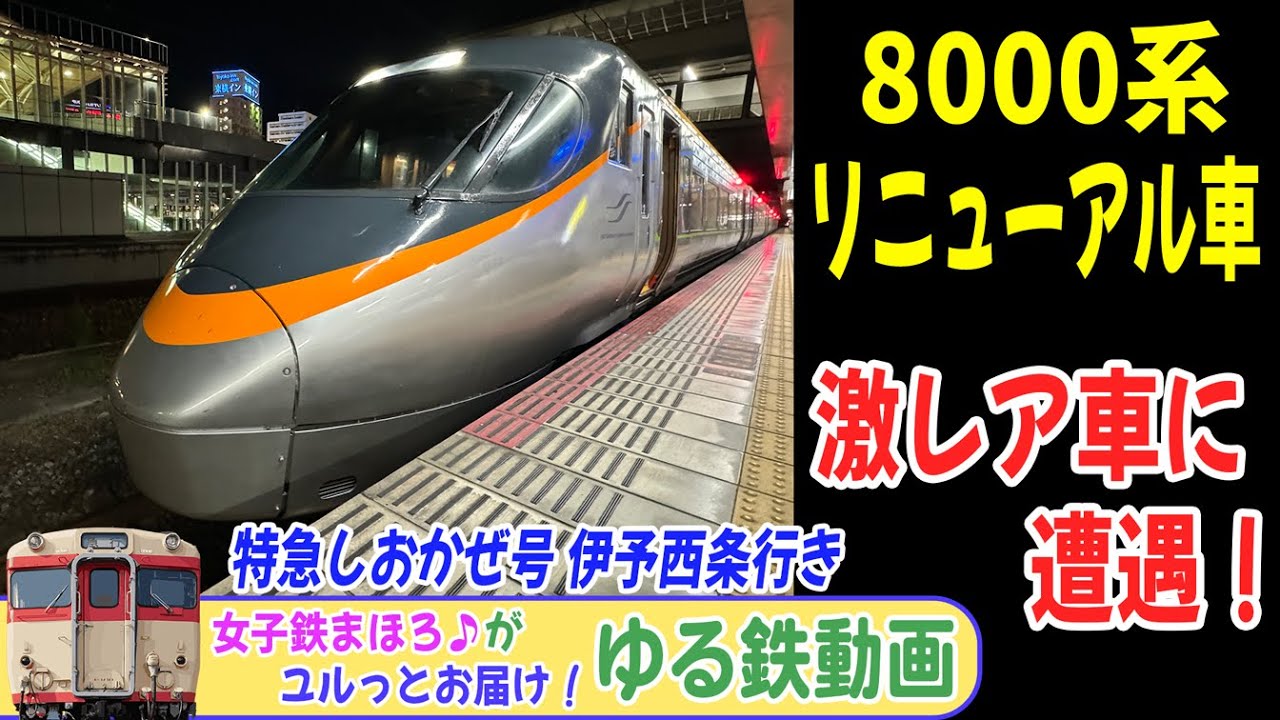 完全版】JR四国 8000系リニューアル車！偶然遭遇♪ 特急しおかぜ号