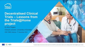 Decentralised Clinical Trials - Lessons from the Trials@Home project