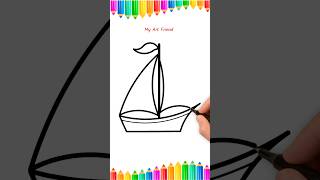Easy Drawings 5, How to Draw Sailboat #drawing #sailboat #art #painting