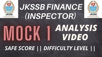 Mock 1 - Finance Inspector || Analysis Video || Safe Score || Difficulty Level ||