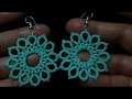 364-Shuttle work#71,Basic simplest flower for earrings/lace/round mat with English subtitles