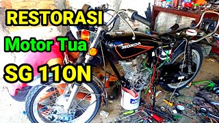 Bangkit dari kubur Restorasi motor langka Honda CG 110N begini wujud aslinya.