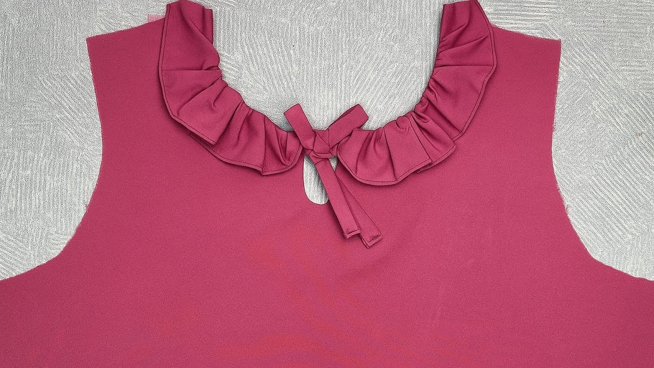 How to Sew a Ruffle Neckline with Tie | Elegant & Easy Sewing Tutorial ...