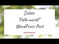 Delete "Hello world!" WordPress Post