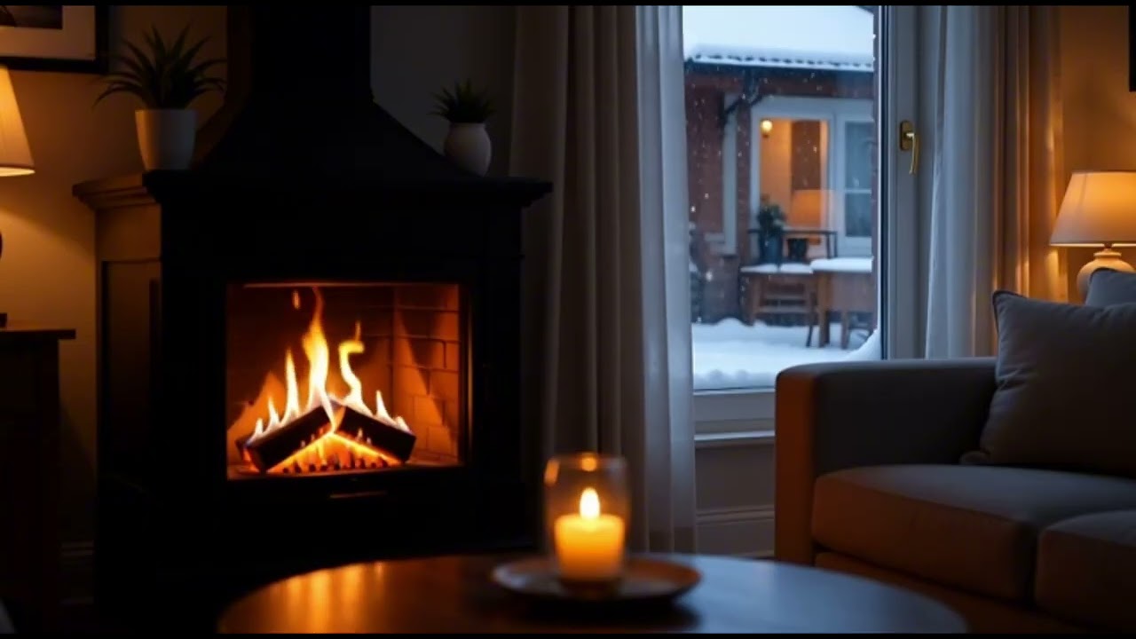 Cozy Fireplace & Candlelight Ambience 🕯️ Crackling Fire Sounds for Sleep (No Music)