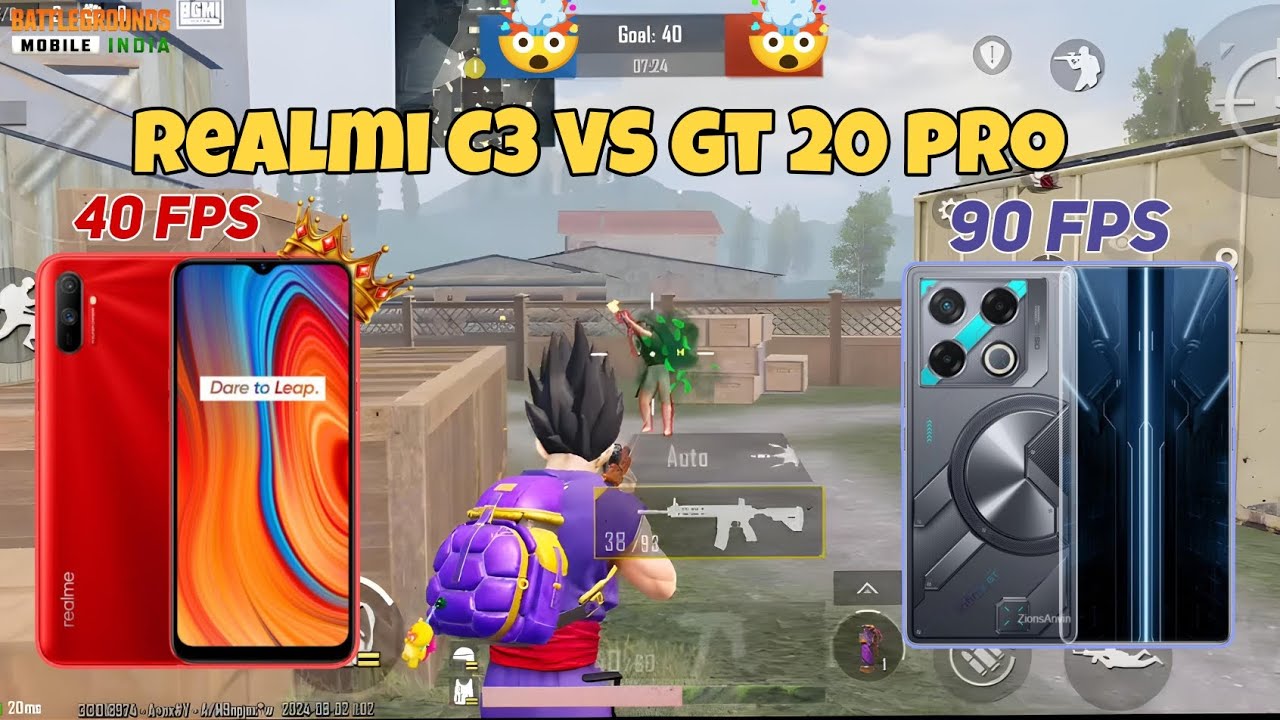 Ab Wieviel Fps Läuft Ein Spiel Flüssig REALMI C3 VS GT 20 PRO 💥 TDM GAMEPLAY🤯 40 FPS VS 90 FPS ⚡🥶 #bgmi #pubg