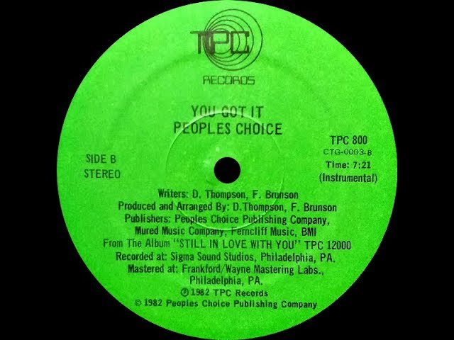 People's Choice ‎– You Got It (Instrumental) ℗ 1982 - YouTube