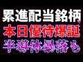 累進配当銘柄で本日優待爆誕！半導体暴落も