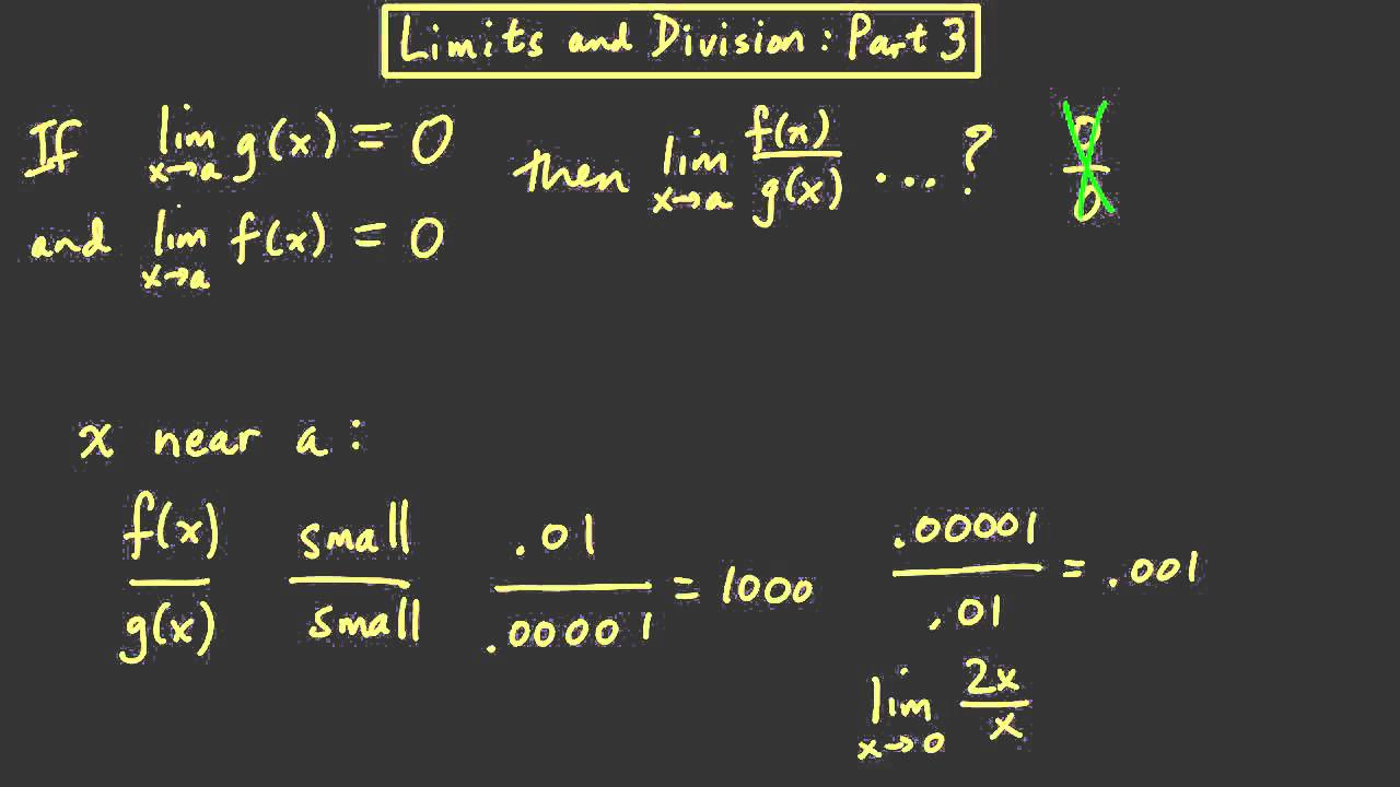 Lesson 3 Limits of Quotients Limit Law for Division (P3) YouTube