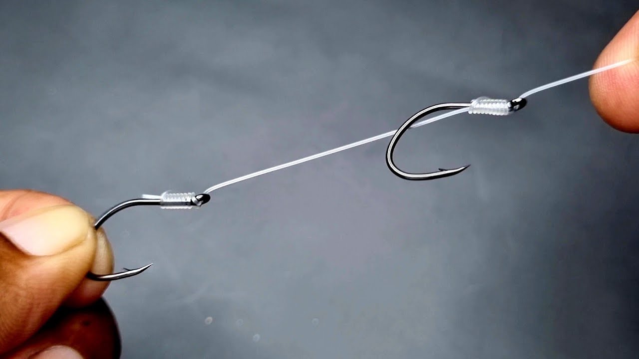 How to Tie a Double Hook Snell Knot Step by Step | Strong Fishing Knot ...