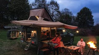 CAMPING IN THE FOREST WITH A FUNCTIONAL CAMPER VAN