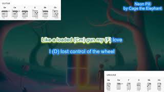 Neon Pill (no capo) by Cage the Elephant play along with scrolling guitar chords and lyrics