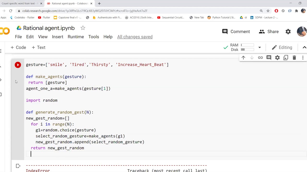 Gesture Agent Code Python language - YouTube