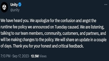 Unity Apologizes To Developers And Gives Up On Pricing Change!