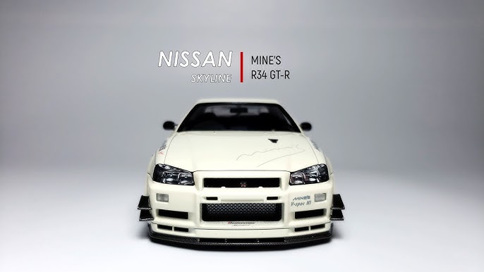 The Snap Kit 1/32 Nissan R34 Skyline GT-R White Plastic Model