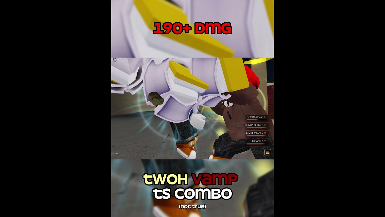  YBA 190 DMG TWOH VAMP TS COMBO OUTDATED Jojo Roblox Yba Yourbizarreadventure