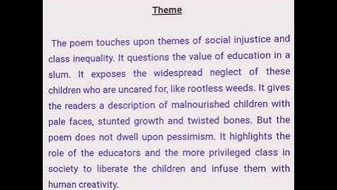 An Elementary School Classroom in a Slum  ( Part I )