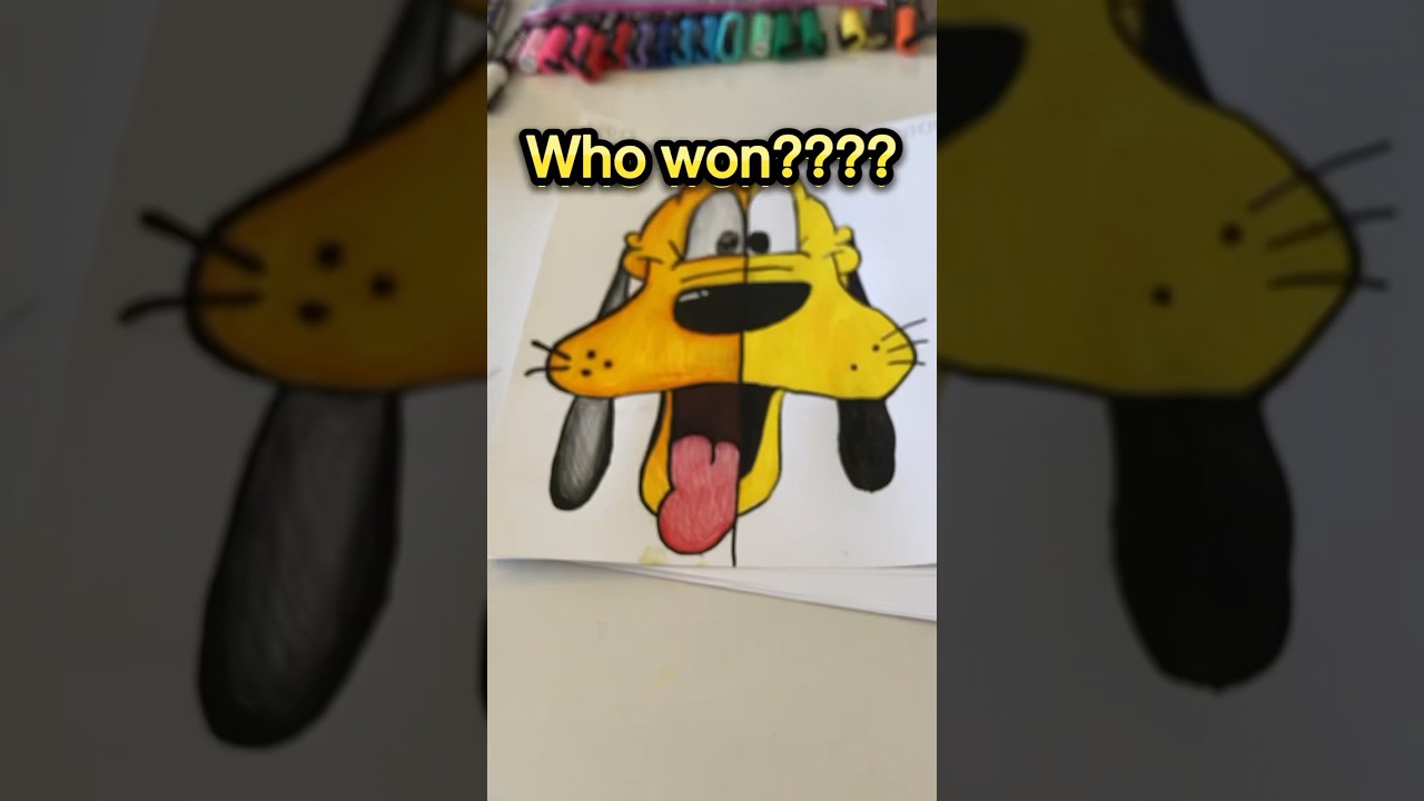 NOOB VS PRO DRAWING PLUTO FROM MICKEY MOUSE!🐭 