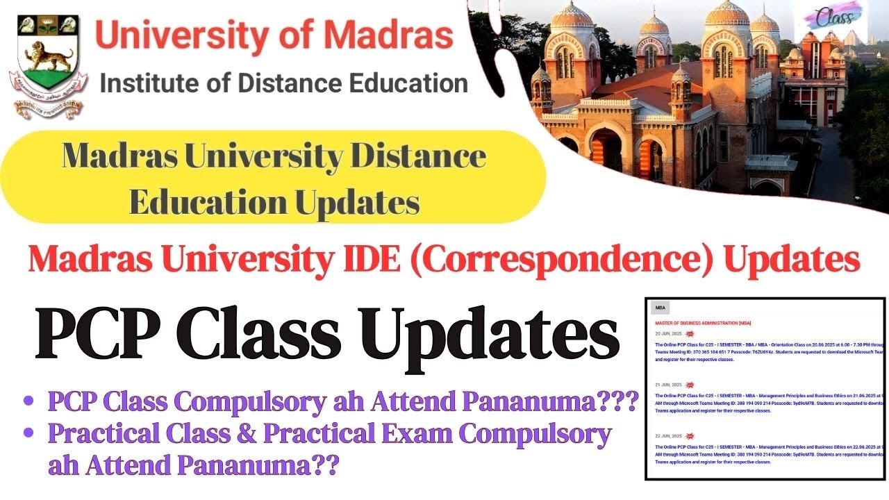 PCP Class Started 👍 | Class Compulsory ah Attend பண்ணனுமா?? | ClassLike | Madras University IDE
