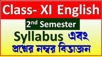 Class XI English Semester  II Syllabus and Marks Distribution || 2nd Semester English Syllabus 11