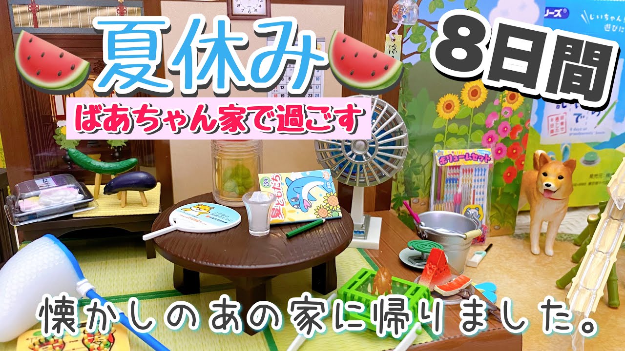 夏休みの8日間の過ごし方🍉懐かしのおばあちゃんとじいちゃん家に帰る🌞「ミニチュア・ぷちサンプルシリーズ」