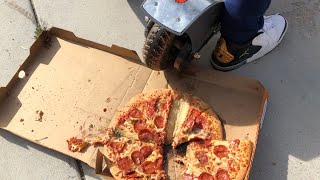 Kid Temper Tantrum Runs Over Pizza With His Electric Scooter Because He Wanted Mcdonalds