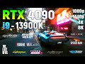 Geforce rtx 4090  i9 13900k  test in 10 games  1080p  1440p  4k  8k 
