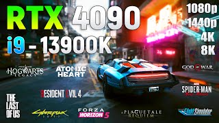 GeForce RTX 4090 + i9 13900K - Test in 10 Games | 1080p | 1440p | 4K | 8K |