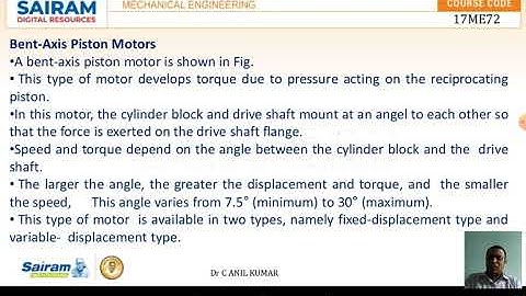 Lecture Video 8_ 17ME72_Fluid Power Systems_Module 2_ Vane Motor_ Dr C ANIL KUMAR
