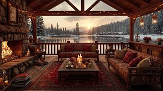 Snowy Mountain Cabin Jazz ❄️ Fireplace Sounds for Deep Focus and Peaceful Work
