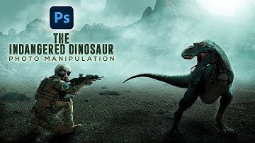 I created a Endangered the Dinosaur PHOTO Manipulation in Photoshop || #Photoshop Tutorial