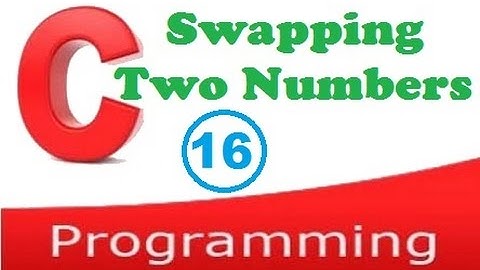 C programming video tutorial - swapping two numbers using a third variable.