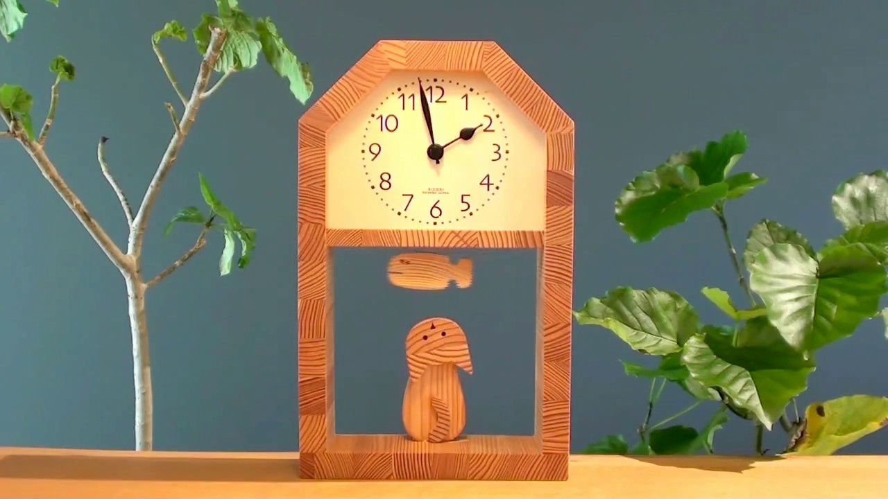 KICORI（キコリ） ネコとサカナの時計 K259 - YouTube