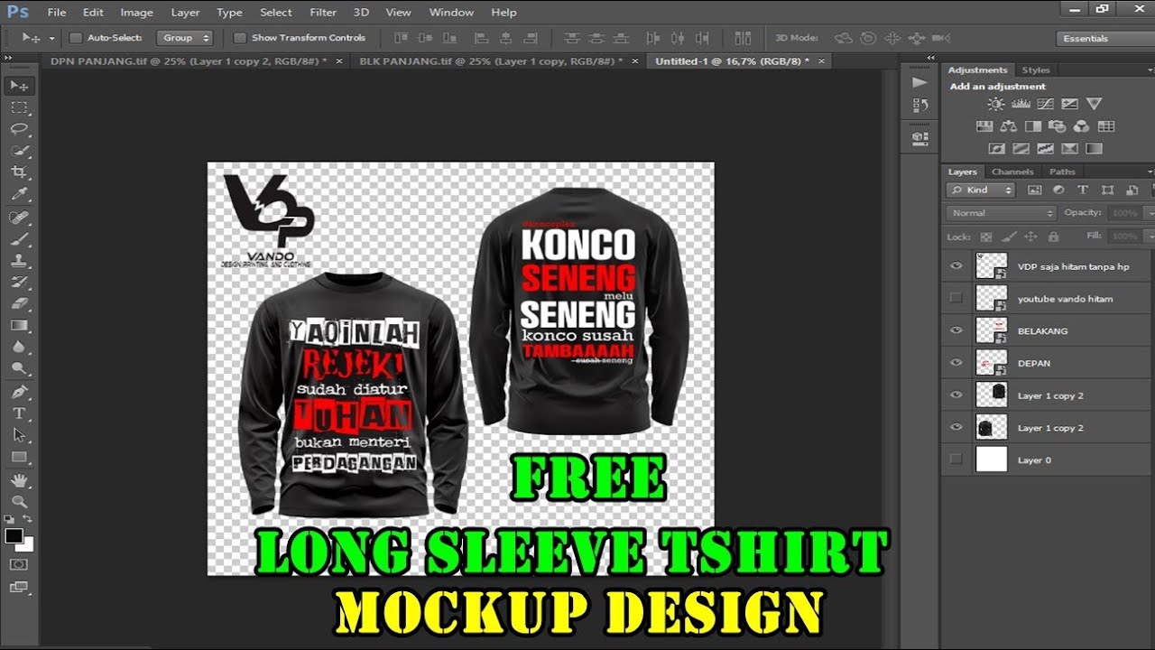MOCKUP LENGAN PANJANG | Long Sleeve T-shirt | Free Download MOCKUP LENGAN PANJANG | Long Sleeve T-shirt | Free Download